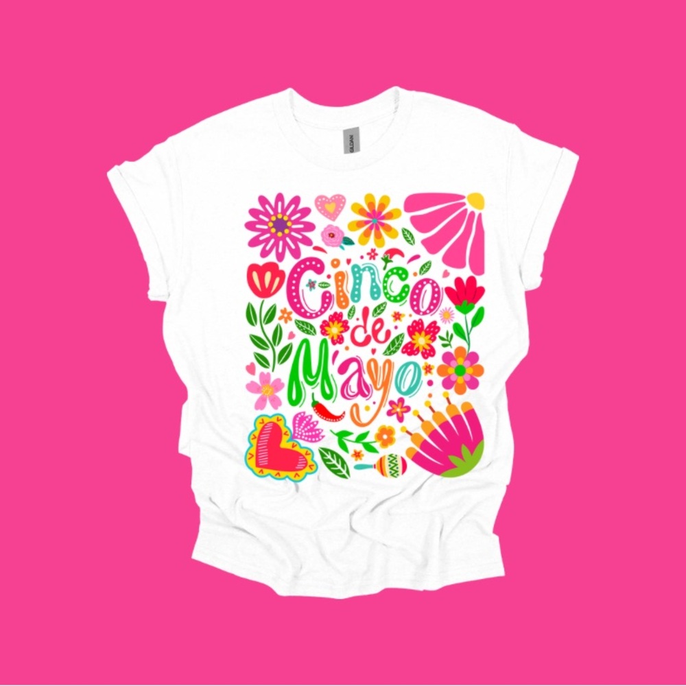 White Cinco de Mayo Graphic T-Shirt